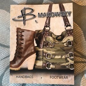 B. Makowsky Leather Camo Print Handbag